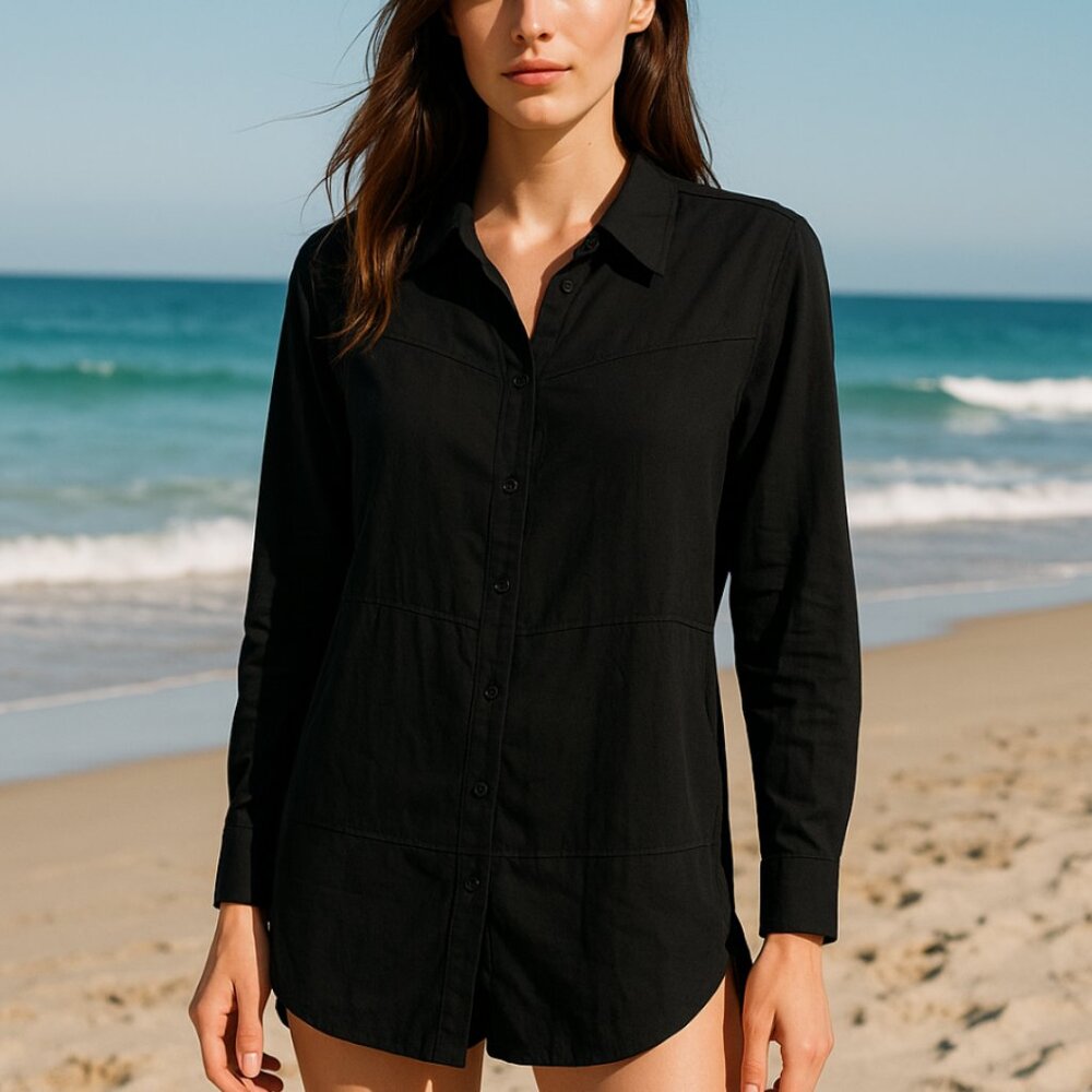 #42 BUTTON DOWN LONG TOP